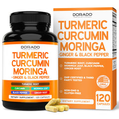 Dorado Nutrition Turmeric Curcumin bottle with 120 capsules for daily wellness