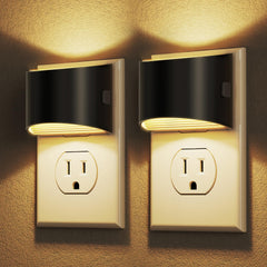 DORESshop LED night light 2-pack plugged into wall for hallway lighting.