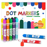 DOSEWART dot markers in a 12-color set for kids' art projects.