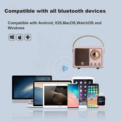 Dosmix Retro Bluetooth Speaker back view, sleek retro shell and ports