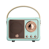 Dosmix retro Bluetooth speaker front view, compact and portable for desks or shelves.