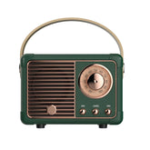 Dosmix retro Bluetooth speaker front view in green for desk decor and portable music.