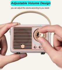 Dosmix Retro Bluetooth Speaker side view, vintage aesthetic complements home decor