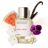 Dossier Floral Violet bottle close-up, elegant design for daily wear.