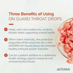 Individually wrapped doTERRA throat drops for easy travel and freshness.