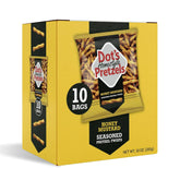 Dot's Homestyle Pretzels honey mustard twists in a 1oz bag for on-the-go snacking and crunch.