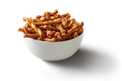 Crunchy Dot's Pretzels Parmesan Garlic Twists perfect for game night gatherings.