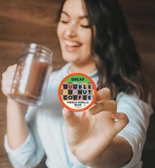 Double Donut decaf k-cup brew-ready pod for office use, clean flavor and easy sharing.