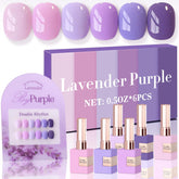 Double Rhythm gel polish bottles provide consistent color for professional-looking nails.