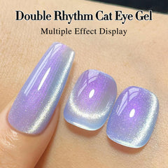 Base color swatch paired with Double Rhythm cat-eye gel for versatile looks