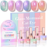 Double Rhythm cat eye gel polish in Mermaid Pink Rose T6-31 for chic home nails
