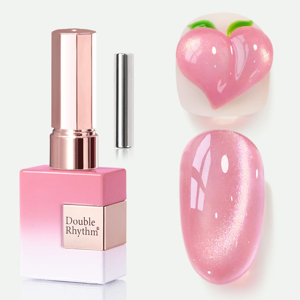 Double Rhythm cat-eye gel polish with magnet delivers salon-quality shimmer.