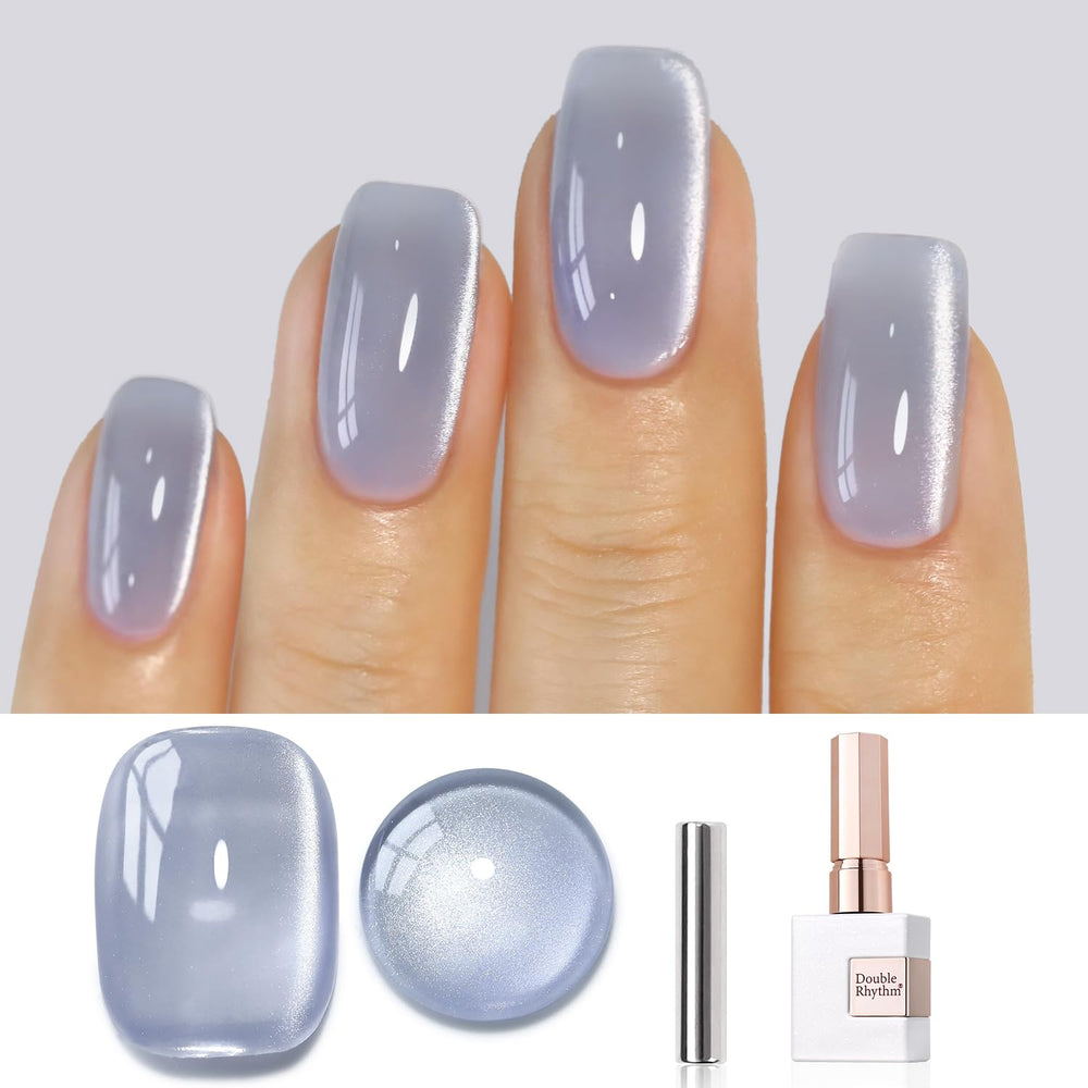 Double Rhythm cat eye gel polish bottle with translucent jelly color.