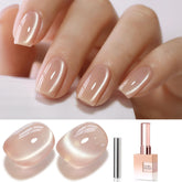 Double Rhythm cat eye gel polish nude MC1167 bottle for a glossy, luminous finish