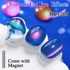 Double Rhythm cat eye nail polish magnet close-up showing shimmering magnetic effect.