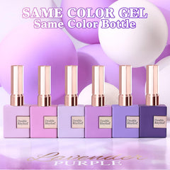 Double Rhythm dark purple gel polish provides rich color depth for statement nails.