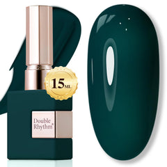 Double Rhythm deep-green gel polish bottle ready for at-home manicure with salon-like shine.