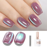 Double Rhythm Ice Glass Cat Eye nail polish bottle with magnetic shimmer for at-home nails.