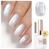 Double Rhythm Jelly Cat Eye Polish bottle with magnet shows holographic shimmer for dynamic nails.