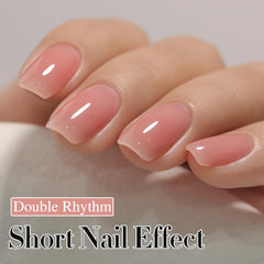 Milky pink swatch from Double Rhythm showing sheer buildable shade