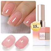 Double Rhythm jelly polish pink-clear bottle ideal for at-home manicure with natural look