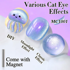 Double Rhythm magnet tool in use to create cat-eye effect at home