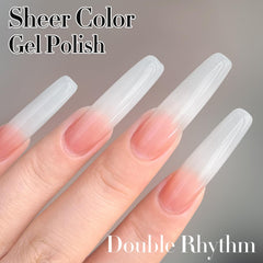 Milky White gel polish finish appears glossy on natural nails.