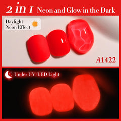 Double Rhythm neon red gel polish swatch shows pure sheer color