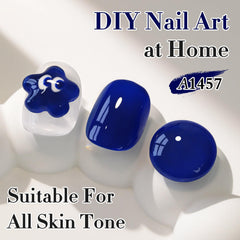 Double Rhythm navy gel polish application swatch demonstrates consistent color.