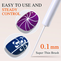 Double Rhythm white liner art L1006 on tips for crisp designs