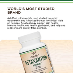 USA-made badge on the Double Wood Astaxanthin bottle signaling quality.
