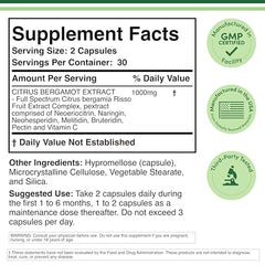 Double Wood Bergamot full-spectrum extract ingredients highlight polyphenol richness.