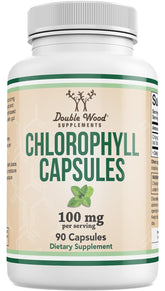Double Wood Chlorophyll capsules bottle front promotes daily digestion support