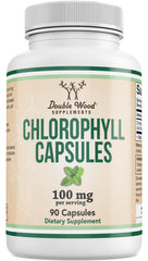 Double Wood Chlorophyll capsules bottle front promotes daily digestion support