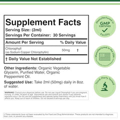 Double Wood Chlorophyll liquid drops added to water for refreshing mint hydration