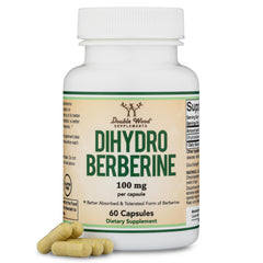 Double Wood Dihydroberberine 100mg bottle for potential metabolic support.