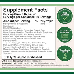 Close-up of Double Wood Daily Blend capsules highlighting vegan, non-GMO nutrition
