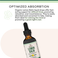 Double Wood Lemon Balm tincture offers 120 servings for flexible dosing.