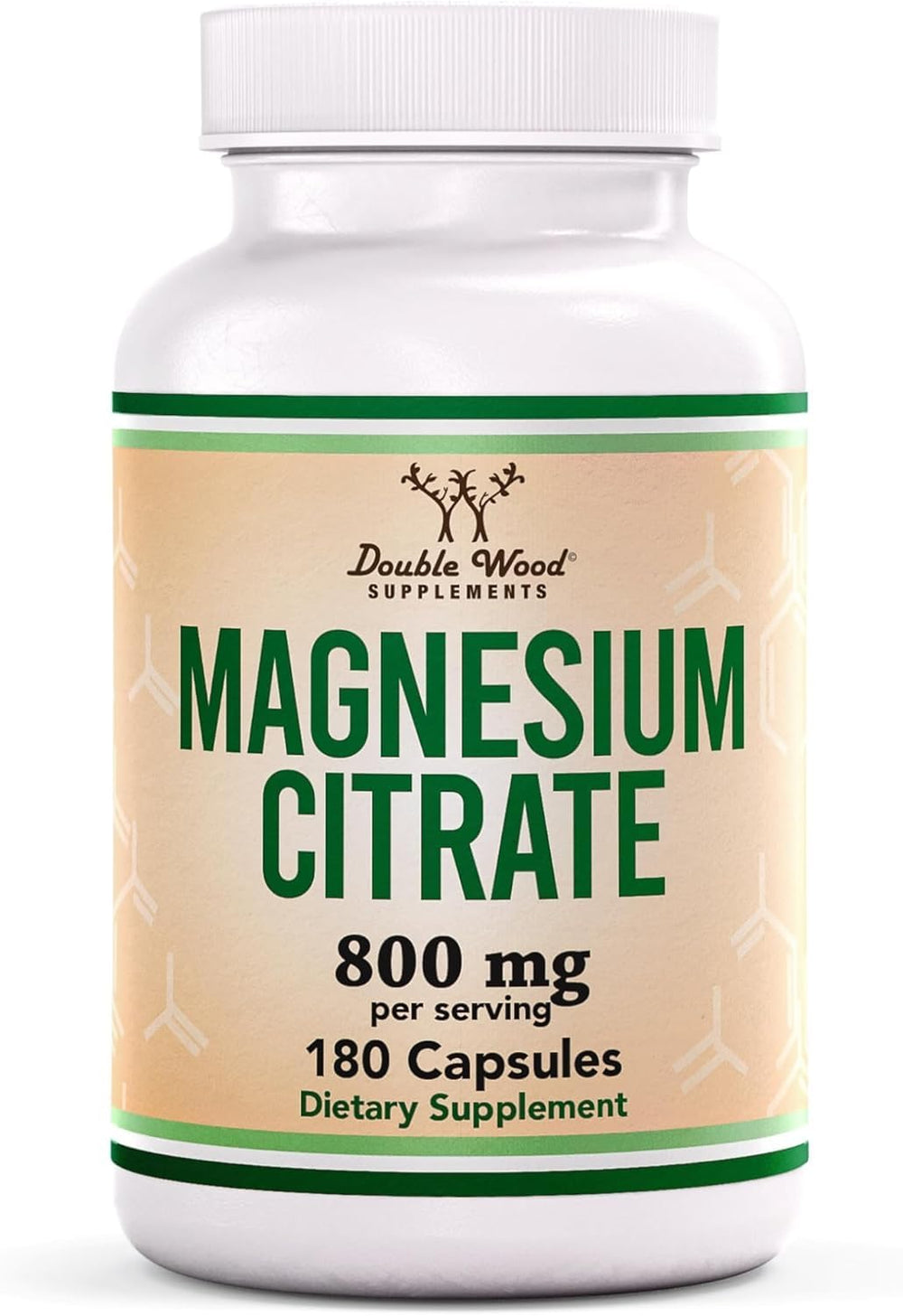 Double Wood Magnesium Citrate 800mg bottle supports digestion and occasional constipation relief.