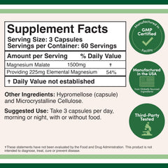 Closeup of Double Wood Magnesium Malate capsules highlighting a bioavailable form.