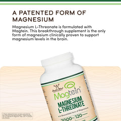 Close-up of Magtein label showing purity and testing