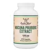 Double Wood Mucuna Pruriens capsules bottle front for easy daily mood support.