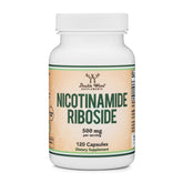 Double Wood Nicotinamide Riboside bottle front, premium NAD supplement for cellular energy.
