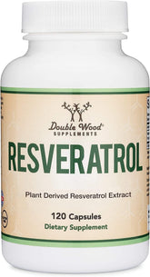 Double Wood Resveratrol 500mg bottle for daily antioxidant support