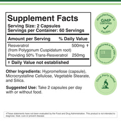 Close-up of Double Wood Resveratrol capsules in vegetarian form