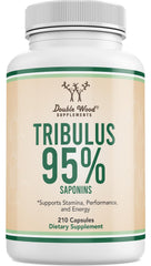 Double Wood Tribulus Terrestris bottle on shelf may support stamina for active days