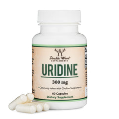 Double Wood Uridine Monophosphate bottle front view for cognitive support