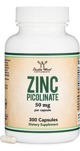 Double Wood Zinc Picolinate 50mg bottle, highlighting daily immune support potential