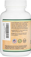 Double Wood Zinc Picolinate bottle on shelf emphasizing non-GMO and gluten-free formula