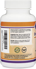 Double Wood DHM bottle and cap close-up emphasizing precise pill count.